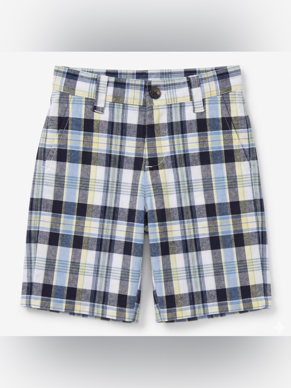 Janie and Jack | Blue Yellow Plaid Boy Shorts | 24M
